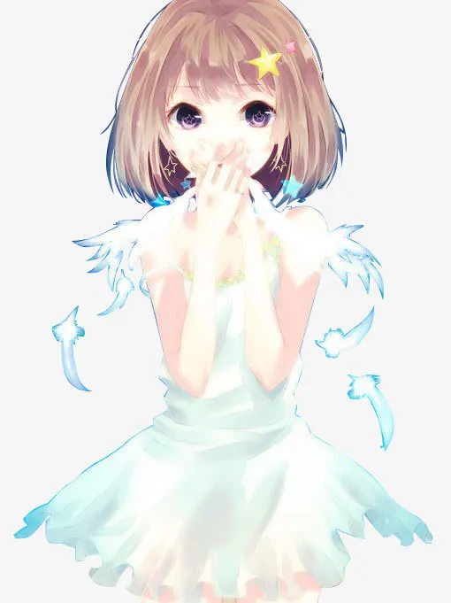 可爱卡通惊讶少女手绘海报背景