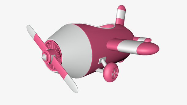 C4d粉色飞机免抠
