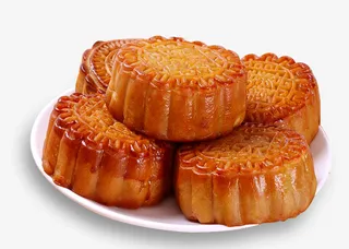 中秋主题实物一盘五个月饼免抠
