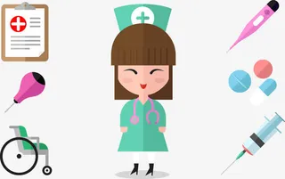 矢量可爱护士免抠