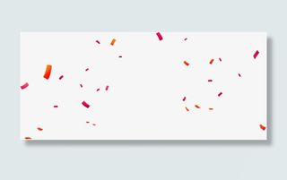 红色简约礼券漂浮素材免抠