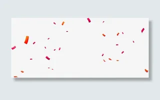 红色简约礼券漂浮素材免抠