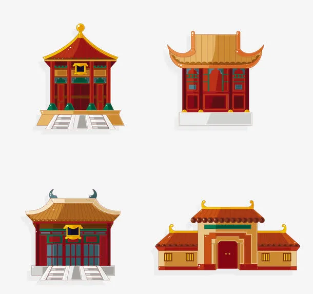 卡通城楼免抠