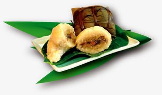 端午粽情绿色芦苇叶子免抠