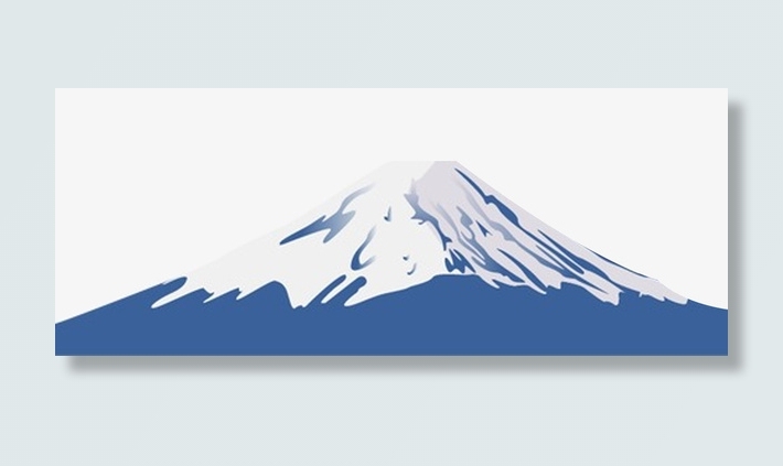 手绘富士山免抠