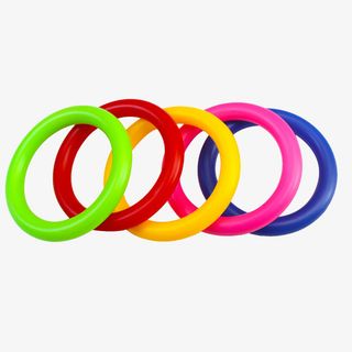 彩色堆放着的套圈圈圆形配件免抠