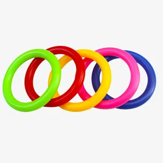 彩色堆放着的套圈圈圆形配件免抠