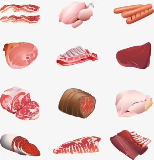 新鲜的肉类矢量素材模板下载免抠