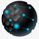 互联网资源管理器星状月亮行星地免抠
