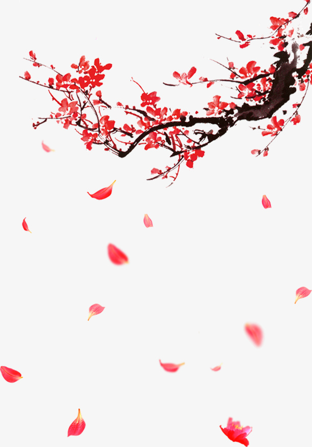 中国风桃花装饰元素免抠