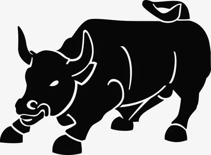 卡通手绘焦急奔跑公牛免抠