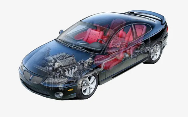 黑色汽车结构图免抠