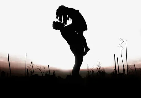 温情的人物剪影免抠