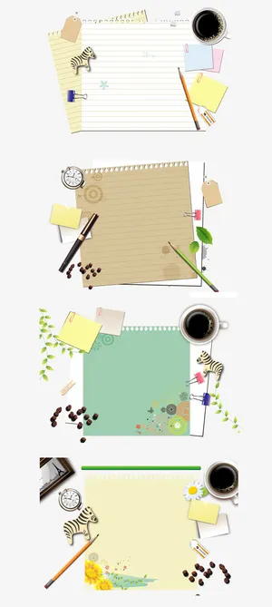 矢量散落的纸张免抠