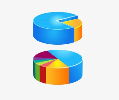 彩色概率饼图免抠