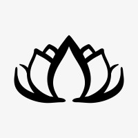 手绘黑色线条莲花免抠