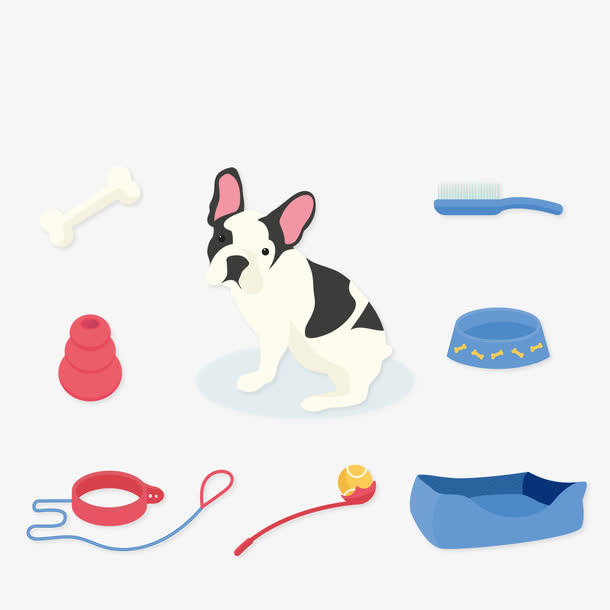 矢量斗牛犬免抠