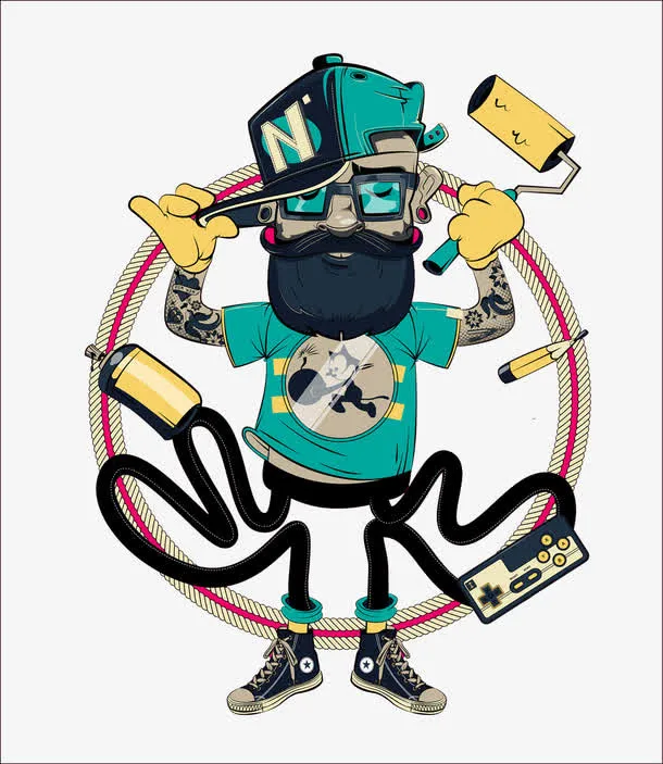 涂鸦艺术家免抠