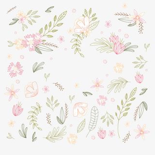 矢量粉色花卉免抠