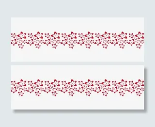 红色边框 繁花边 绘画 海报免抠