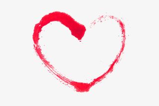 红色水墨爱心图形免抠