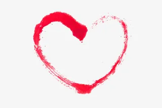 红色水墨爱心图形免抠