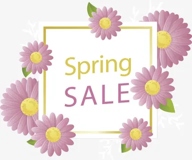 紫色春菊春季促销免抠