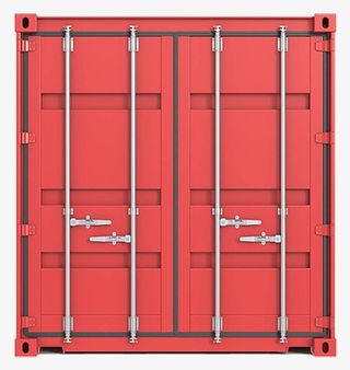 红色集装箱的后门免抠