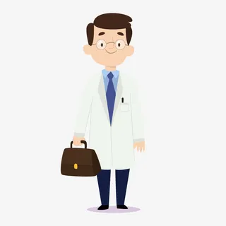 白大褂男医生矢量图免抠