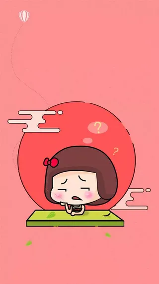 文艺粉色卡通小女孩H5背景图高清