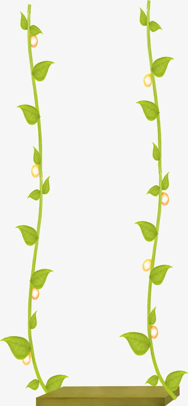 手绘花藤秋千免抠