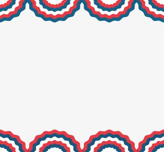 红蓝白波浪边框免抠