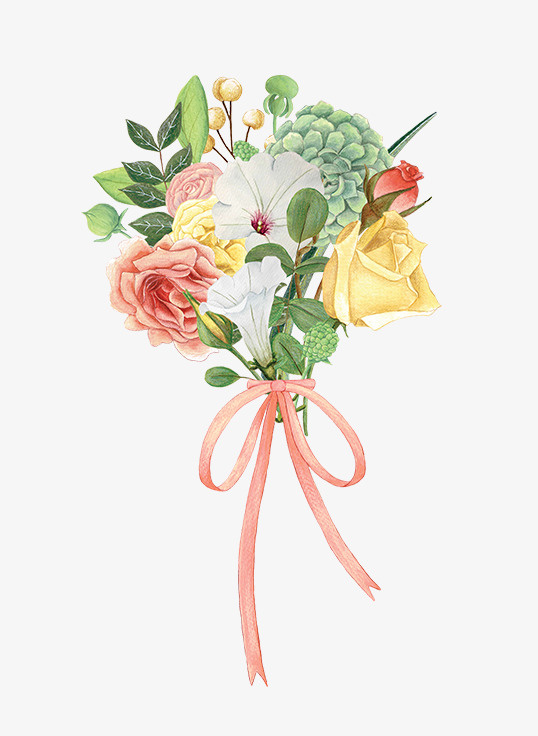 卡通手绘花束免抠