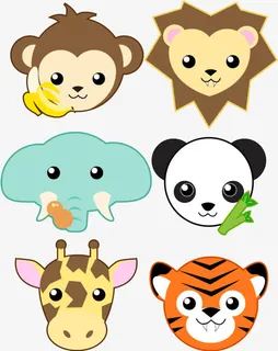 猴子熊猫动物头像集合免抠