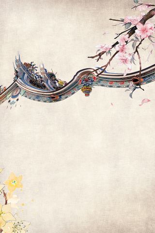 中国风庭院房地产海报背景psd高清