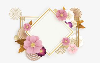 中式纹理花纹海报边框装饰免抠