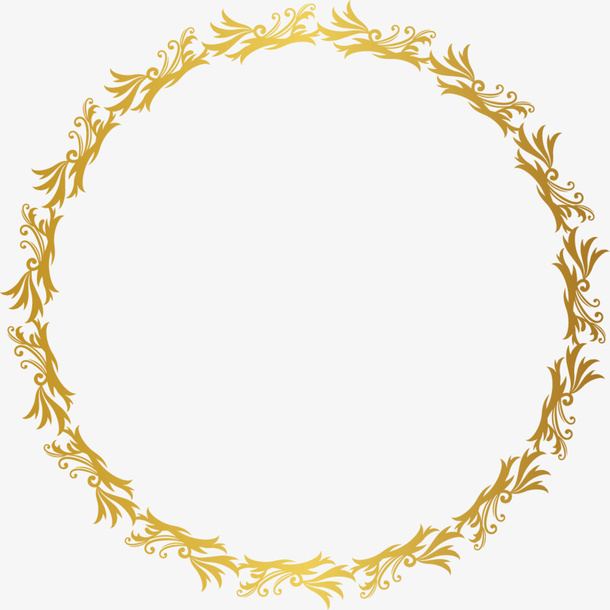金色花纹圆圈免抠