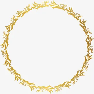 金色花纹圆圈免抠