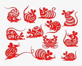 年鼠年剪纸免抠