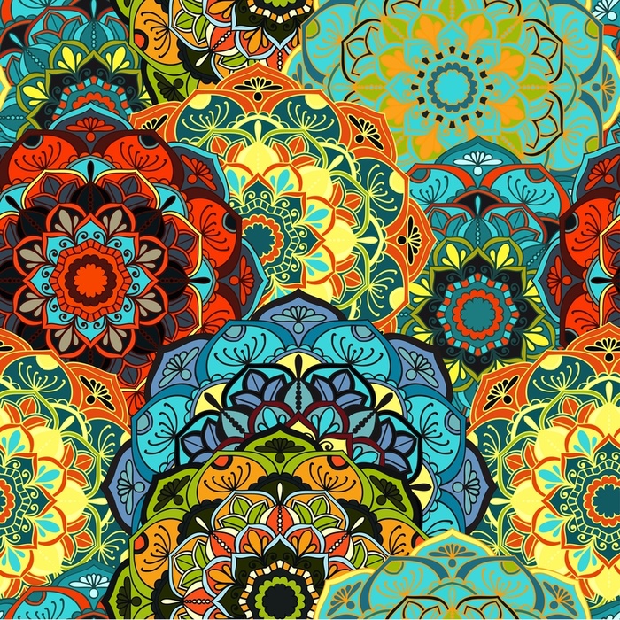 民族风花形花纹海报背景模板高清