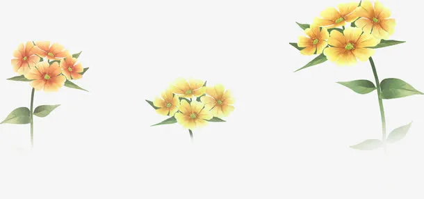 春天手绘黄色田园花朵免抠