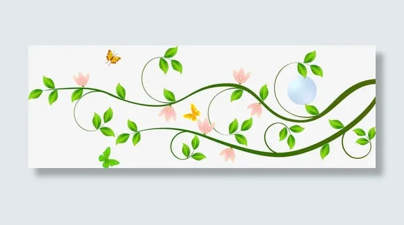 小清新绿色藤蔓免抠