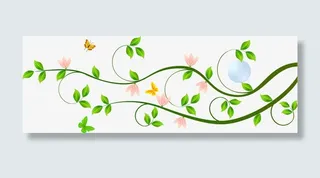 小清新绿色藤蔓免抠