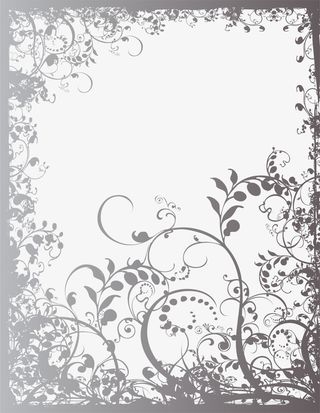 灰色春季树藤框架免抠