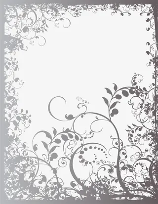 灰色春季树藤框架免抠