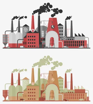 城市化工污染严重矢量免抠