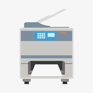 手绘卡通办公用打印机复印机扫描免抠