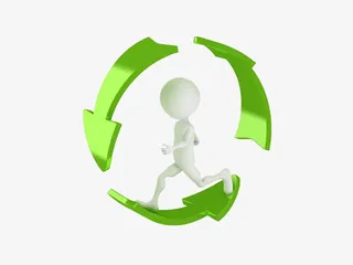 奔跑在箭头上的人免抠