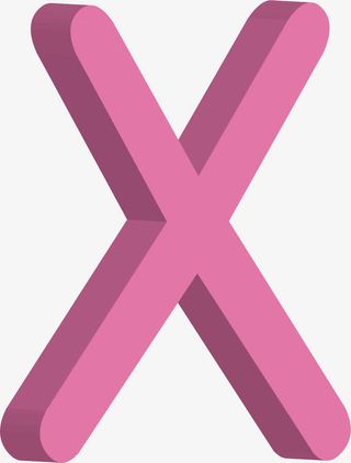 淡紫色大写字母X免抠