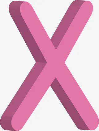 淡紫色大写字母X免抠